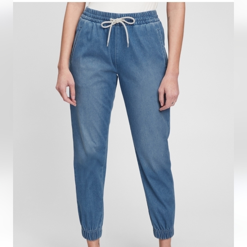 GAP High Rise Denim Joggers Size Small